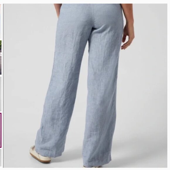 Athleta Cabo Linen Wide Leg Pants Blue (Women's Size 6) - Picture 4 of 10